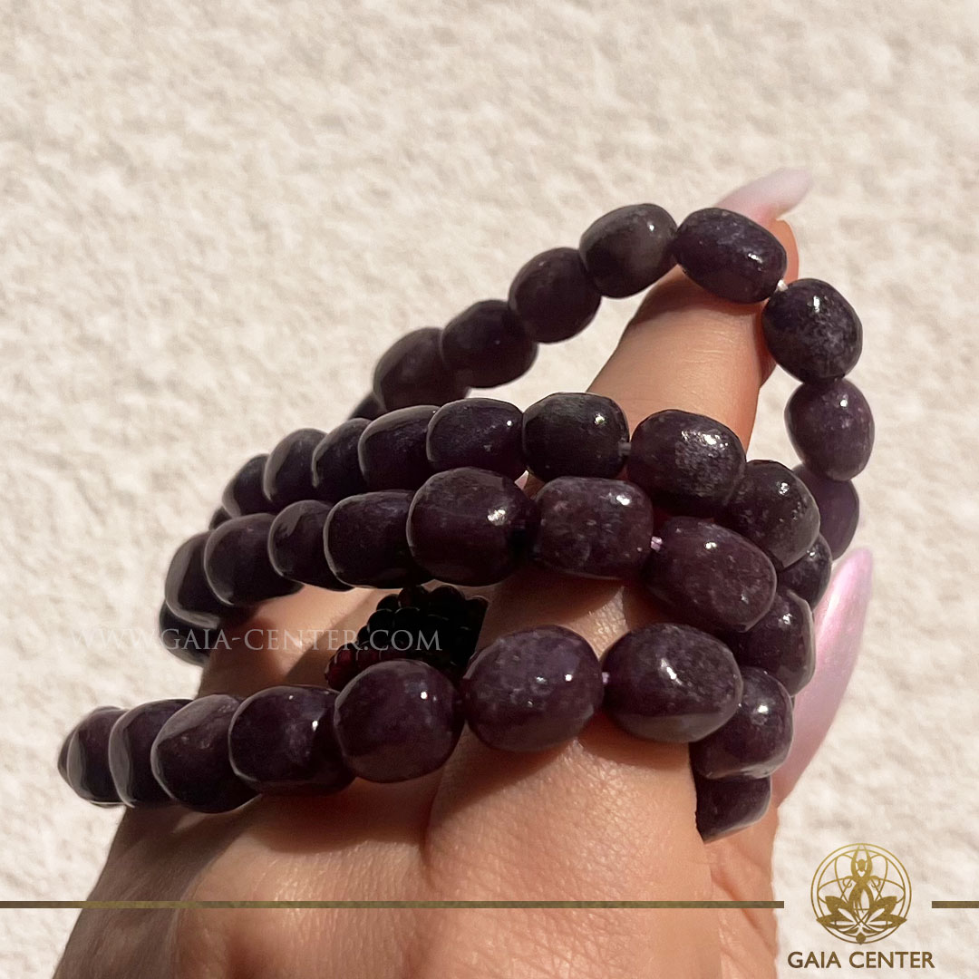 Lepidolite crystal Bracelets – available in-store and for online order at GAIA CENTER crystal shop, Cyprus