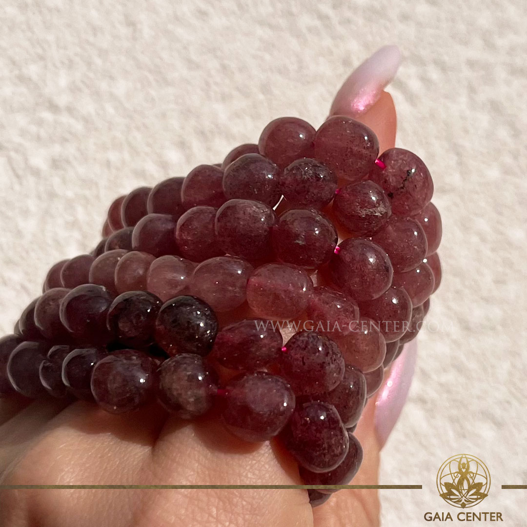 Strawberry Quartz crystal stone for love and positive energy from a crystal shop in Cyprus