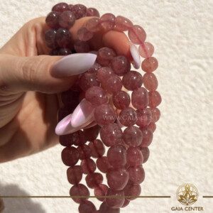 Strawberry Quartz crystal stone for love and positive energy from a crystal shop in Cyprus