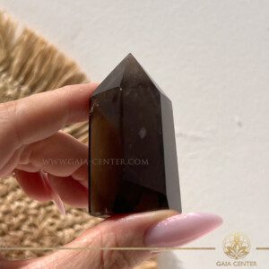 Smoky Quartz crystal point tower from Brazil for grounding and protection – crystal shop in Cyprus