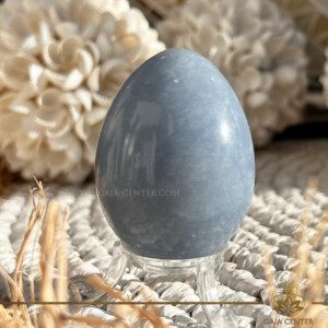 Angelite egg crystal from Peru from crystal shop in Cyprus