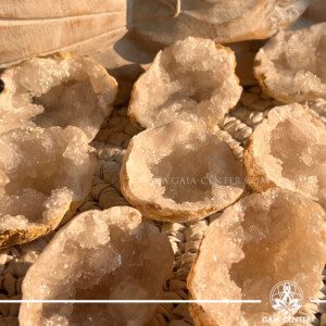 Crystal Quartz White Geode natural healing crystal from GAIA CENTER crystal shop in Cyprus