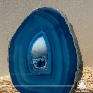 Blue Agate Slice | Brazil available in Cyprus at GAIA CENTER store.