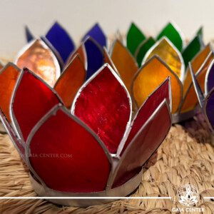 Lotus Flower Tea-Light Holder - Small Size |Capiz Shell| available in Cyprus at GAIA CENTER store.