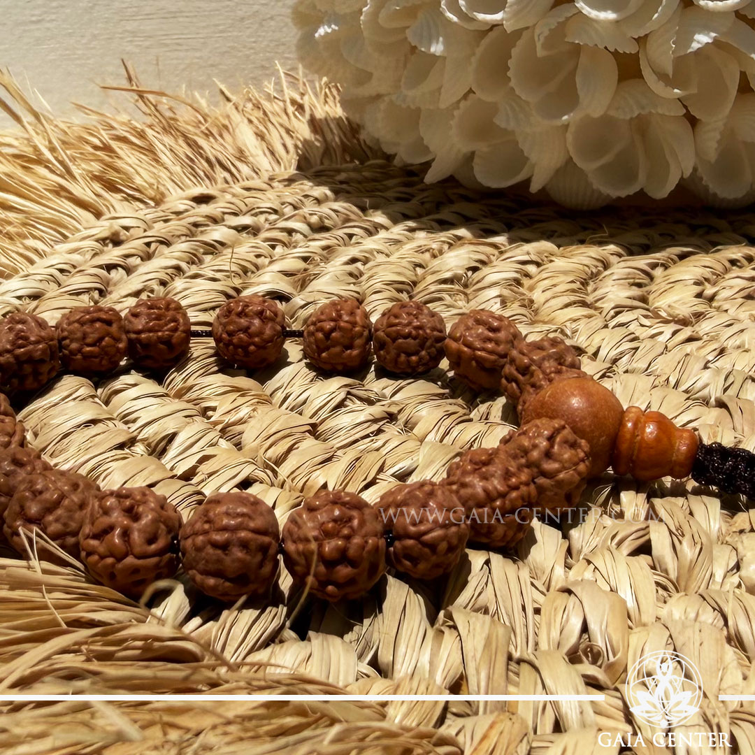 Rudraksha Mala-Bracelet 21 beads with string at Gaia Center Crystal Shop in Cyprus. Order online