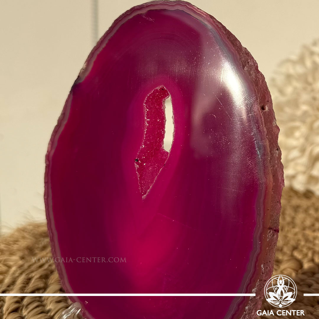 Pink Agate Slice | Brazil available in Cyprus at GAIA CENTER store.