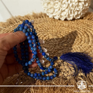 Lapis Lazuli Crystal Mala - AA-Grade Crystals |108 beads with tassel small beads size| at Gaia Center crystal shop Cyprus