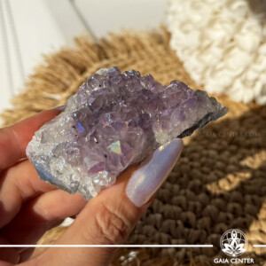 Amethyst Aura Crystal Druze from Brazil available at Gaia Center Cyprus