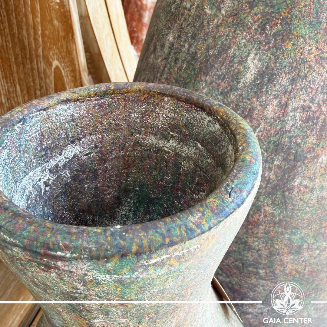 Antique Design Terracotta Floor Vases Set of 2 | Artisan Crafted in Bali at Gaia Center crystal shop Cyprus