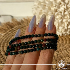 Bloodstone polished beads crystal bracelet from Gaia Center Cyprus