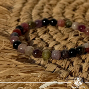 Lepidolite and Pink Tourmaline polished beads crystal bracelet from Gaia Center Cyprus