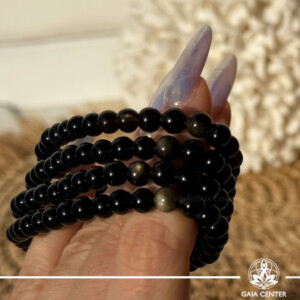 Golden Obsidian polished beads crystal bracelet from Gaia Center Cyprus