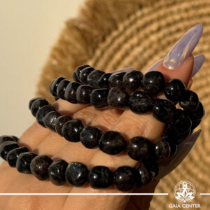 Arfvedsonite Bracelet Tumbled Beads from Gaia Center Cyprus