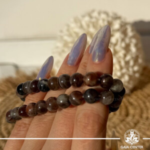 Black Sunstone polished beads crystal bracelet from Gaia Center Cyprus