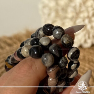 Silver Leaf Jasper Bracelet Tumbled Beads from Gaia Center Cyprus
