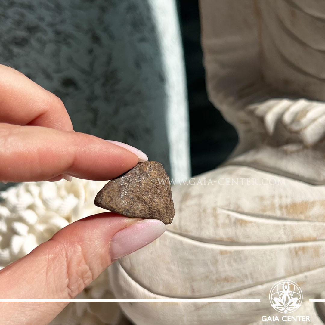 Stoney NWA stony meteorite from Morocco, a natural space specimen for mineral collectors and spiritual crystal enthusiasts.