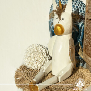 Hand-carved wooden unicorn from Bali, a mystical spiritual totem symbolising intuition, protection and inner strength.