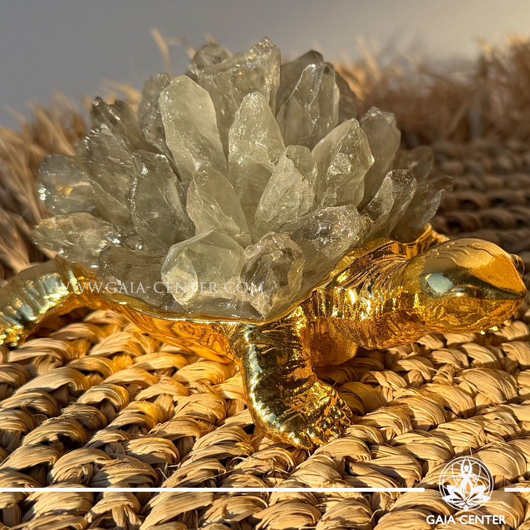 Crystal turtle with smoky quartz points from the Feng Shui Sacred Celestial Animals Collection.