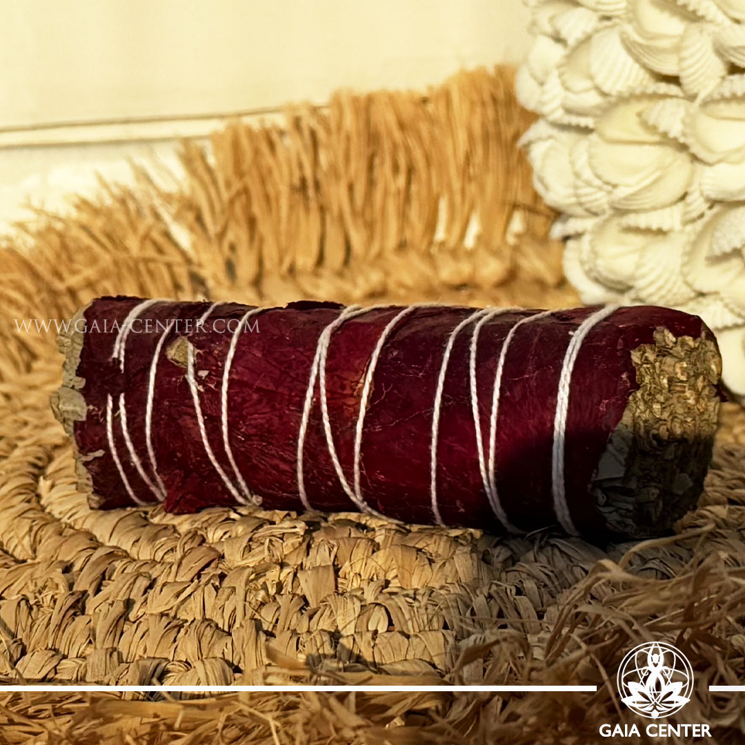 White Sage with Rose Petals for Love handcrafted from natural herbs, available online at Gaia Center Crystal Shop Cyprus. Ideal for energy cleansing, meditation, relaxation, space clearing and spiritual wellness with Cyprus-wide delivery.